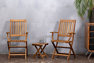 Стул из акации Joygarden Oxford складной с подлокотниками, садовая мебель