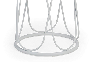 Стол журнальный 4SIS Перу, каркас белый муар, столешница "серый мрамор", садовая мебель