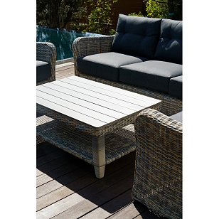 Лаунж зона Lite Venezia (3-местный диван, кофейный столик, 2 кресла) Цвет: серый, садовая мебель