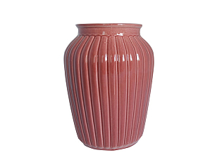 Ваза "Ребристая" Дымов Керамика 2 л Цвет: брусничный, товары для загородного дома