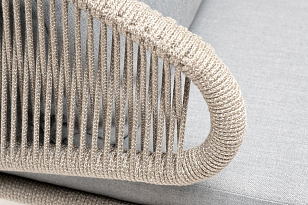 Кресло 4SIS Милан, каркас светло-серый муар, роуп серый меланж, ткань светло-серая для дачи Кресло 4SIS Милан, каркас светло-серый муар, роуп серый меланж, ткань светло-серая, садовая мебель