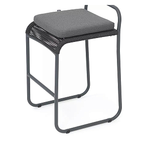 Стул барный из роупа 4SIS Ането, каркас темно-серый муар, роуп темно-серый, ткань темно-серая 027 для дачи Стул барный из роупа 4SIS Ането, каркас темно-серый муар, роуп темно-серый, ткань темно-серая 027, садовая мебель