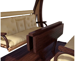 Качели садовые Leda Валенсия X2 Премиум (лиственница), садовая мебель