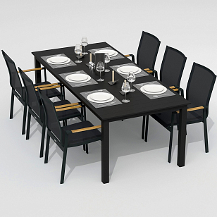 Обеденная группа Ideal Patio Dolla Sola 220 Цвет: карбон, серый, садовая мебель