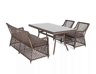 Обеденная группа 4SIS Катания на 4 персоны, цвет коричневый, садовая мебель