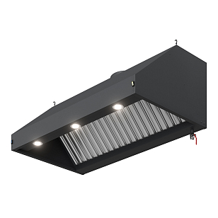 Зонт вытяжной колпакового типа S1 с подсветкой Черный для сада