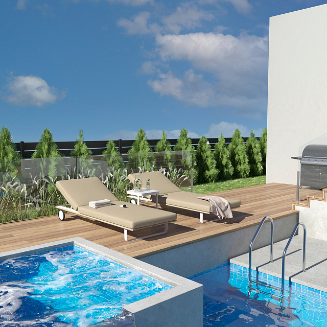 Шезлонг Ideal Patio Costa Цвет: белый, бежевый 