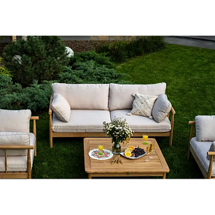Диванная группа из тика Joygarden Bungalow для дачи Диванная группа из тика Joygarden Bungalow, садовая мебель
