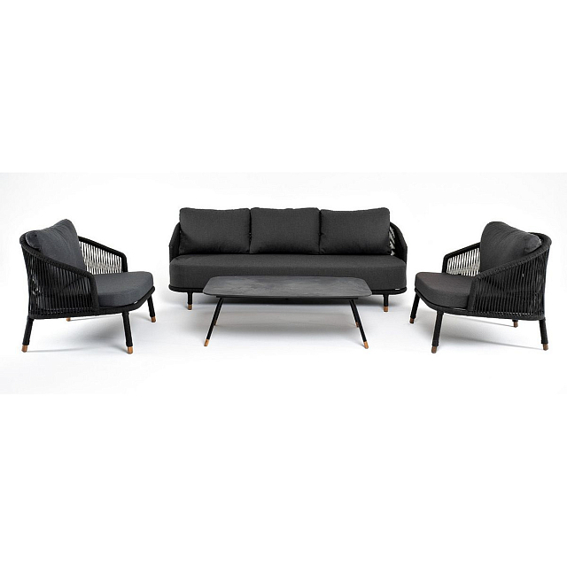 Лаунж-зона 4SIS Верона 5-местная, каркас темно-серый, роуп темно-серый 