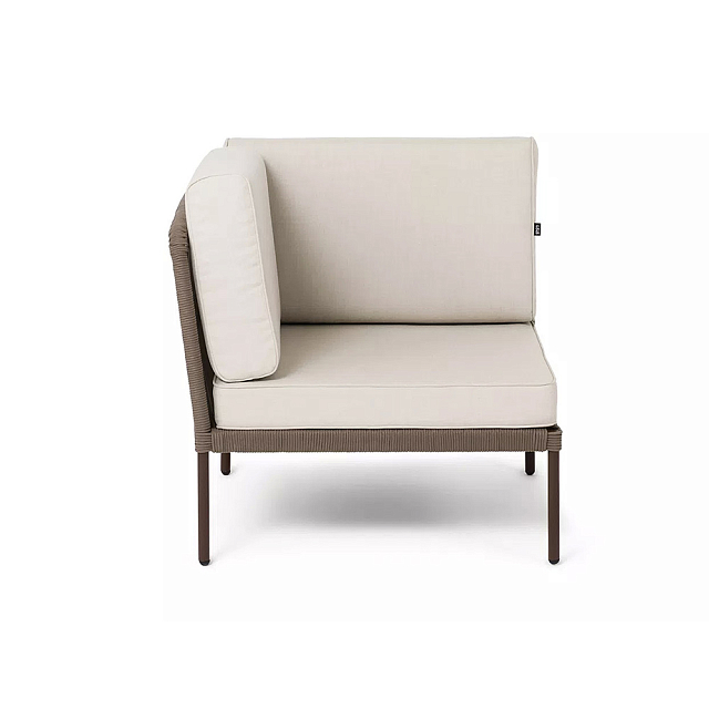 Модуль угловой 4SIS Канны, каркас коричневый (RAL8016) муар, роуп коричневый, ткань бежевая 035 