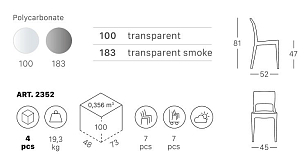 Стул Scab Design Isy Antishock Цвет: бесцветный, садовая мебель
