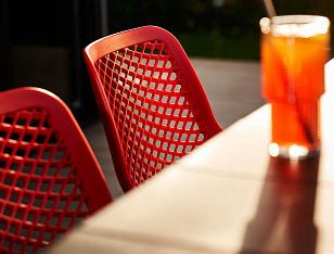 Стул полубарный Siesta Contract Air Bar 75 Цвет: красный, садовая мебель