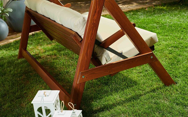 Качели двухместные Lite Paris с бежевыми подушками 