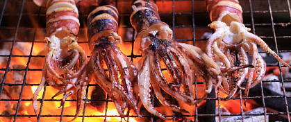 Как пожарить кальмар на гриле