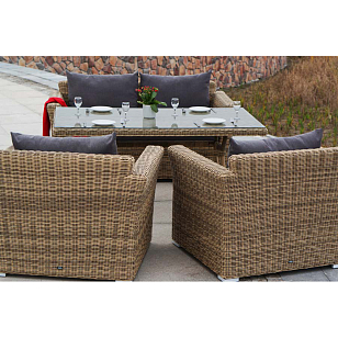 Обеденная группа 4SIS Аффогато, цвет соломенный, садовая мебель