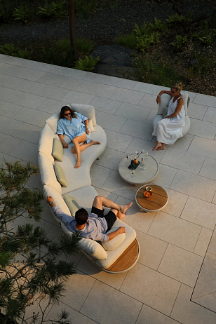 Лаунж зона (диван и парные столики) Brafritid Gotland бежевый, алюминий, садовая мебель