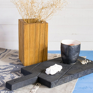 Набор "Хлеб" разделочная доска + ваза Цвет: тёмный + светлый, товары для загородного дома