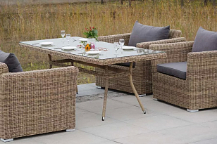 Обеденная группа 4SIS Моккачино, цвет соломенный, садовая мебель