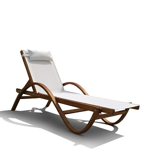 Шезлонг из дерева Lite Monte Carlo White для дачи Шезлонг из дерева Lite Monte Carlo White, садовая мебель