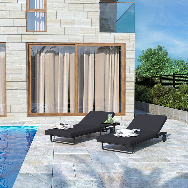 Шезлонг Ideal Patio Costa Цвет: карбон, антрацит 