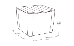 Стол-сундук Keter Luzon Plus графит, садовая мебель
