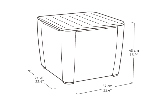 Стол-сундук Keter Luzon Plus графит 