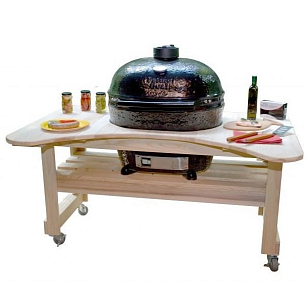 Керамический гриль Primo OVAL 400 XL со столом из лиственницы