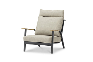 Комплект из кресла и пуфа Brafritid Malmo антрацит, светло-серый, садовая мебель