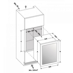 Винный шкаф Dunavox Build-IN DAB-36.80DSS, товары для загородного дома