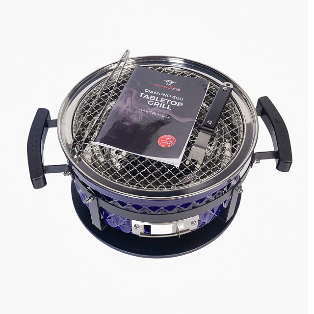 Настольный керамический гриль Diamond Egg Tabletop Grill Цвет: синий