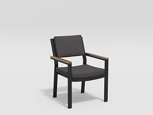 Обеденная зона Gardenini Calma 220 Карбон / Антрацит со стульями Bella, садовая мебель