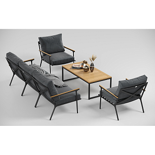 Лаунж зона Gardenini Premium Calma Long Карбон / Антрацит, садовая мебель