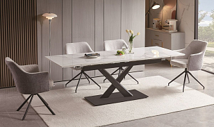 Интерьерный раздвижной стол 4SIS Юпитер Цвет: белый глянцевый для дачи Интерьерный раздвижной стол 4SIS Юпитер Цвет: белый глянцевый, садовая мебель