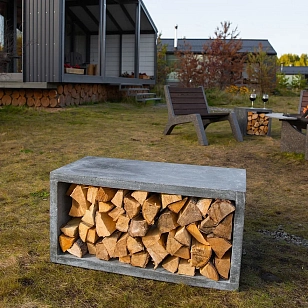 Дровница из бетона Concretika DR 90 для сада и загородного дома Дровница из бетона Concretika DR 90, уличное оборудование