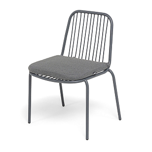 Стул 4SIS Кастелло из роупа, каркас темно-серый (RAL7024) муар, ткань темно-серая 027 для дачи Стул 4SIS Кастелло из роупа, каркас темно-серый (RAL7024) муар, ткань темно-серая 027, садовая мебель