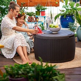 Стол-сундук Keter Circa Rattan 140 л 