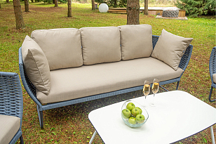 Лаунж-зона 4SIS Фиджи 5-местная, каркас темно-серый, роуп синий, садовая мебель