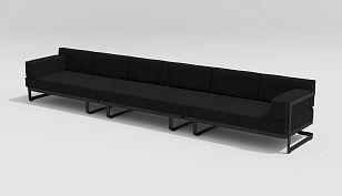 Лаунж зона Gardenini Hacienda Карбон / Черный для дачи Лаунж зона Gardenini Hacienda Карбон / Черный, садовая мебель