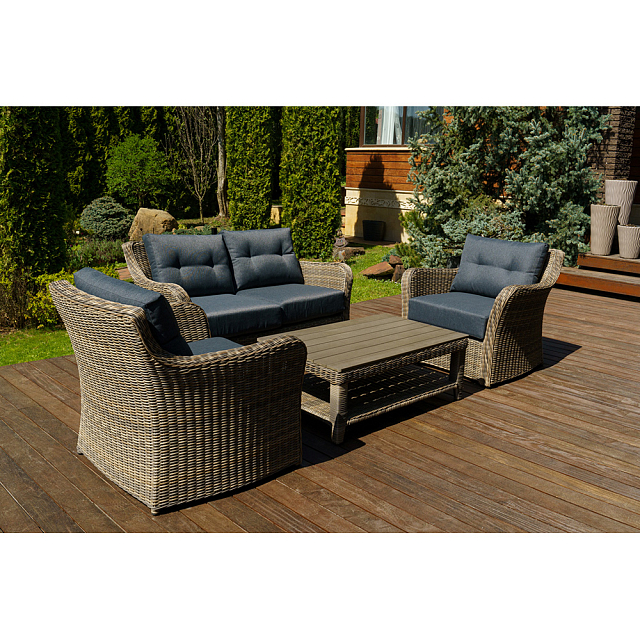 Лаунж зона Lite Venezia (2-местный диван, кофейный столик, 2 кресла) Цвет: коричневый 