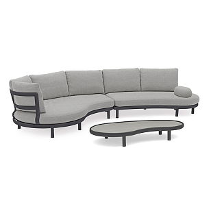 Лаунж зона (диван и овальный столик) Brafritid Gotland антрацит/серый, алюминий, садовая мебель