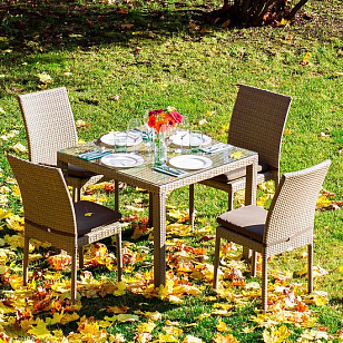 Обеденная группа Joygarden Rome на 4 персоны со стульями, садовая мебель