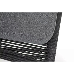 Стул барный из роупа 4SIS Ането, каркас темно-серый муар, роуп темно-серый, ткань темно-серая 027 для дачи Стул барный из роупа 4SIS Ането, каркас темно-серый муар, роуп темно-серый, ткань темно-серая 027, садовая мебель