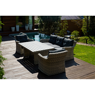 Лаунж зона Lite Venezia (3х-местный диван, стол, 2 кресла) Цвет: серый, садовая мебель