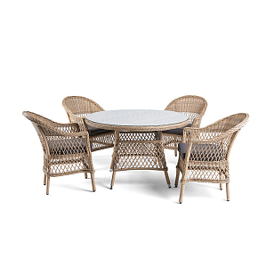 Обеденная группа 4SIS Дольче, цвет соломенный для дачи Обеденная группа 4SIS Дольче, цвет соломенный, садовая мебель