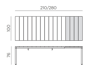 Стол раздвижной Nardi Rio 210 Цвет: тортора, садовая мебель