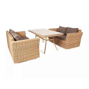 Обеденная группа 4SIS Мокко, цвет соломенный, садовая мебель