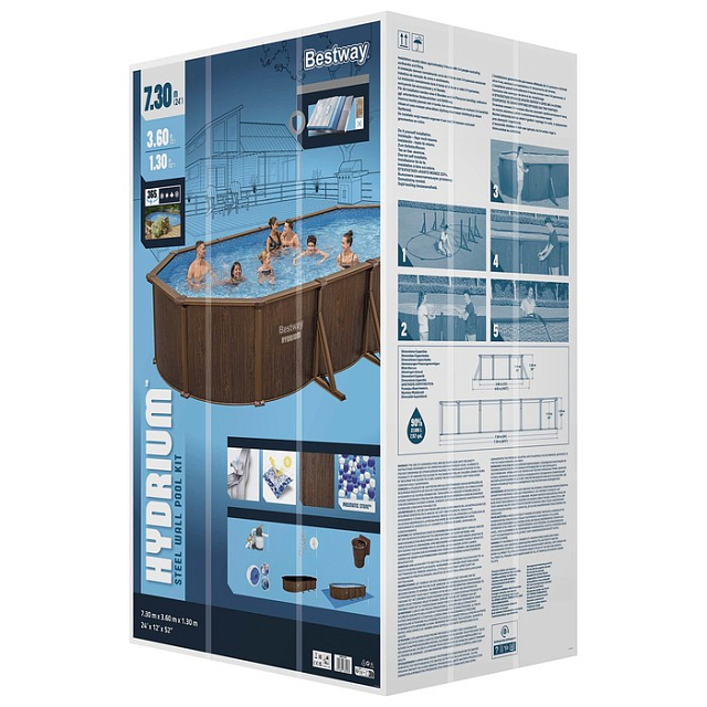 Бассейн стальной Bestway Hydruium 730 х 360 х 130 для серфинга