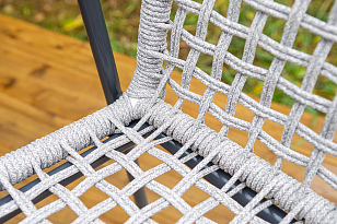 Стул 4SIS Тунис из роупа, каркас темно-серый (RAL7024), роуп светло-серый, садовая мебель