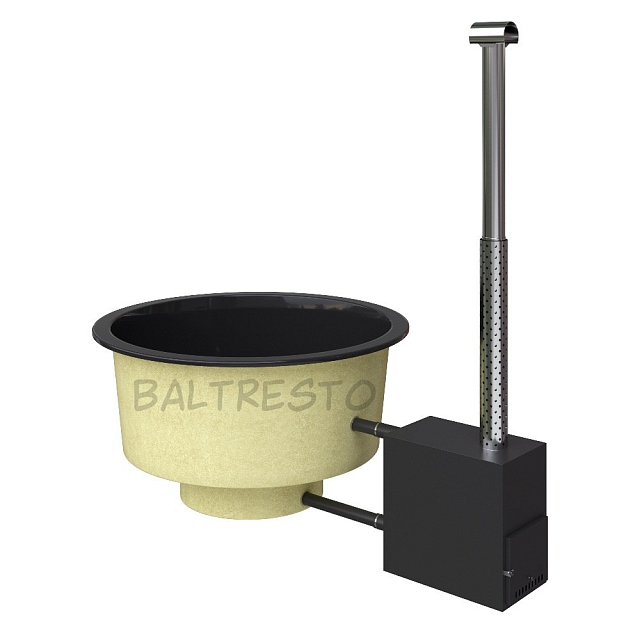 Купель с печкой террасная Baltresto Round Terras Ø1.8 м черная 