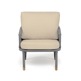 Кресло 4SIS Верона, каркас светло-серый муар, роуп светло-серый, ткань Mossle светло-бежевая, садовая мебель